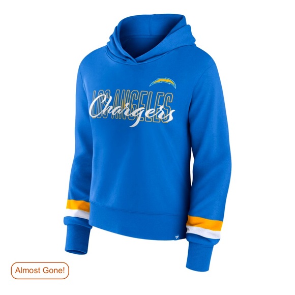 FANATICS Powder Blue Los Angeles Chargers Over Under Pullover Hoodie Size XS - Picture 1 of 9